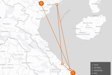 Luxurious Vietnam Honeymoon Package 9 days Route Map