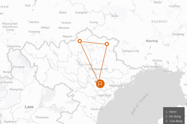 North East Vietnam Highlight - Ha Giang, Cao Bang, Ba Be 7 days Route Map