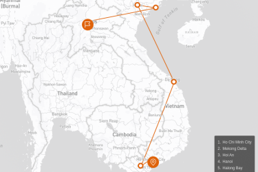 Wellness Retreat from Vietnam to Laos 14 days Route Map