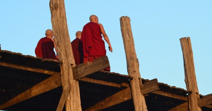 Monks Crossing U Bein Bridge