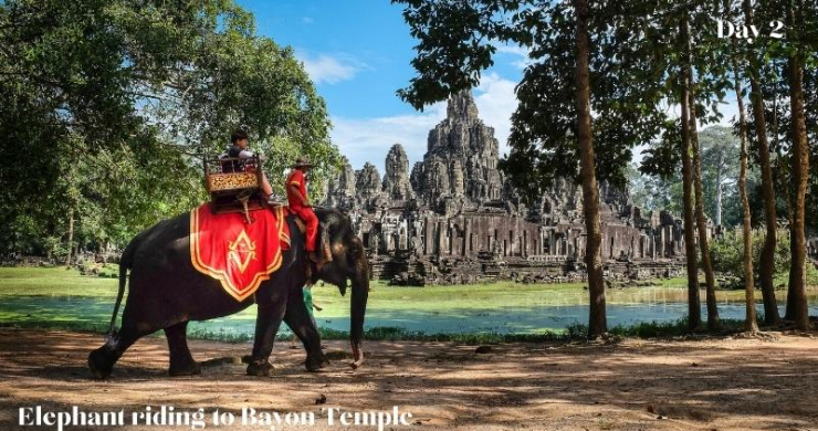 Day 2 Elephant Riding To Bayon Temple