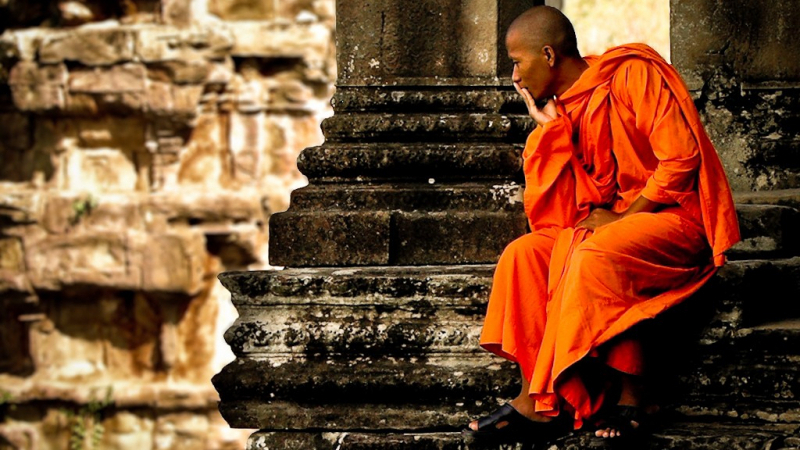 Monk At Angkor