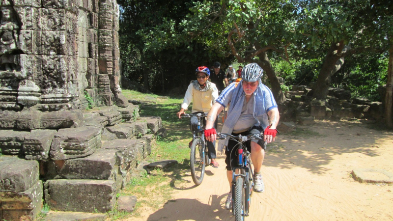 Biking to visit temples
