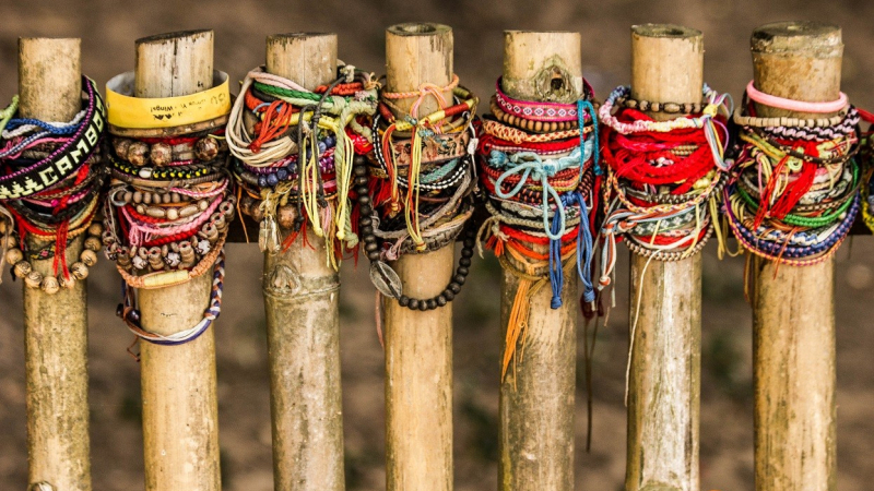 Friendship Bands Left Behind By Tourists To Honour The Genocide Victims. Af