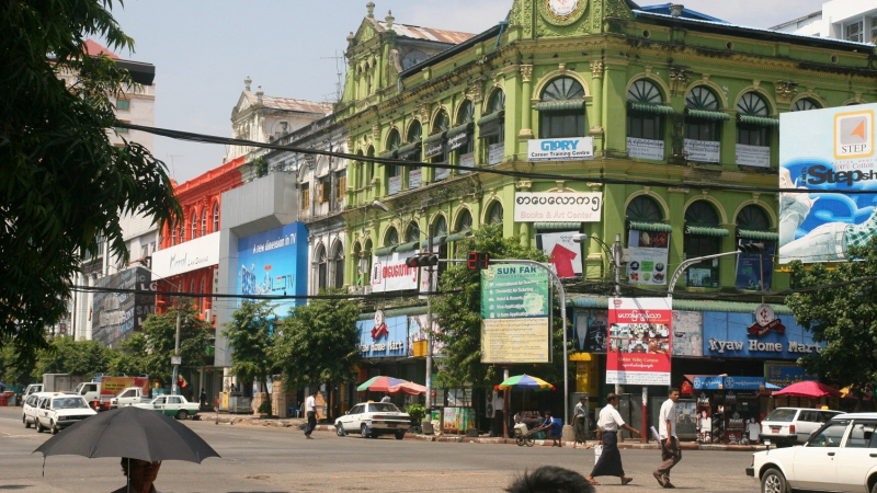 Colorful Colonial Center Of Yangon