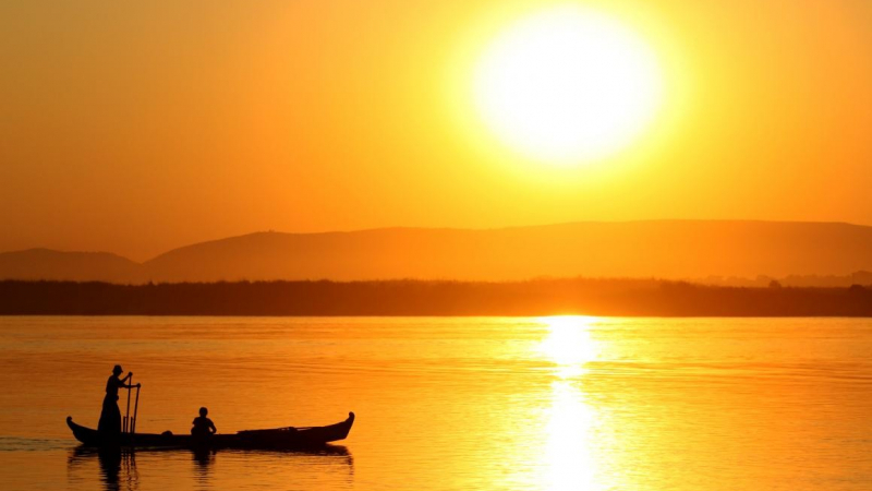 Sunset Over The Ayeyarwaddy River