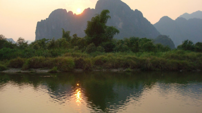 Sunset Over The Nam Song River