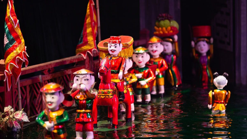 Day 1 Watch Water Puppet Show A Form Of Vietnam Traditional Performing Art