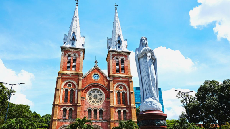 Day 11 Saigon Notre Dame Cathedral Representing The French Colonial Architecture