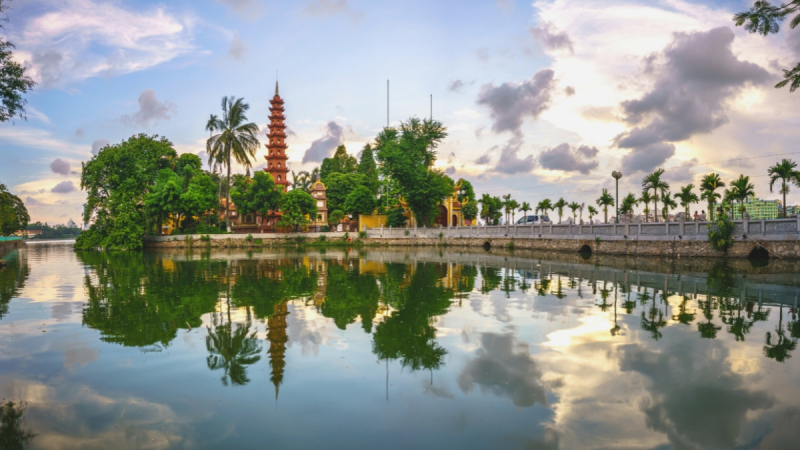Day 2 Visit West Lake And Tran Quoc Buddhist Pagoda With A Blooming Lotus Design
