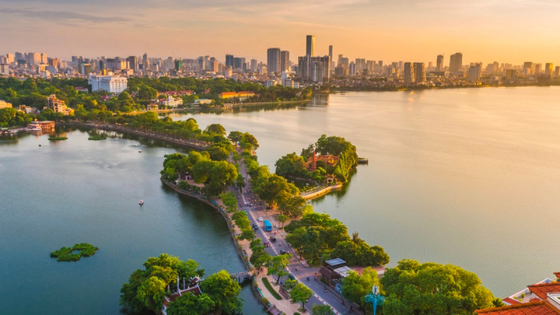 Observe The Calming Lakes And See Hanoi City On Both Sides