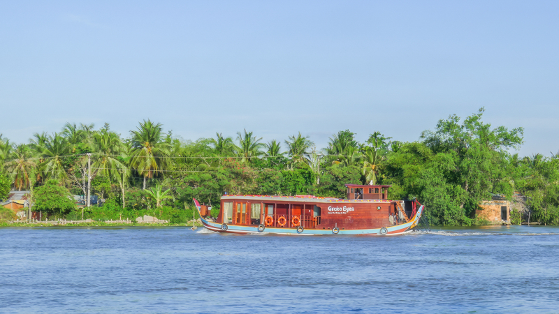 Sailing in the natural Mekong River