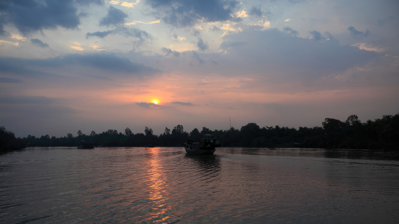 Gorgeous sunrise in the Mekong Delta