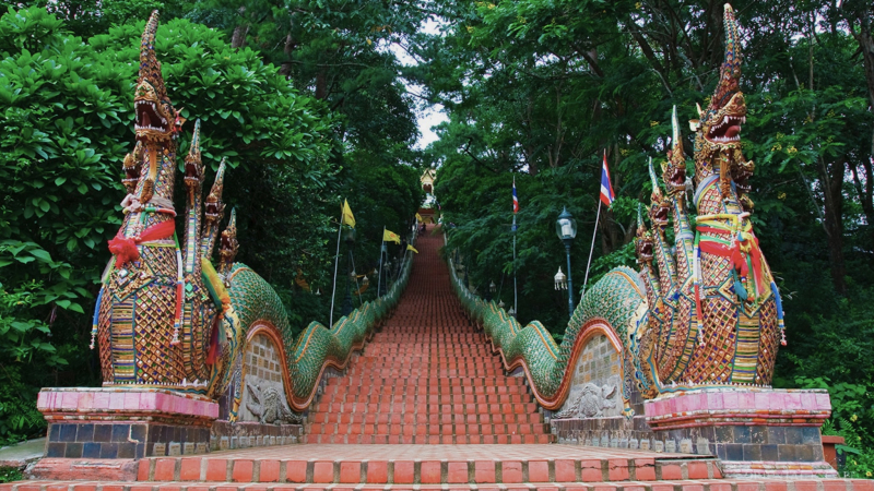 Day 4 Walk Up The Intricately Carved Naga Serpent Staircase