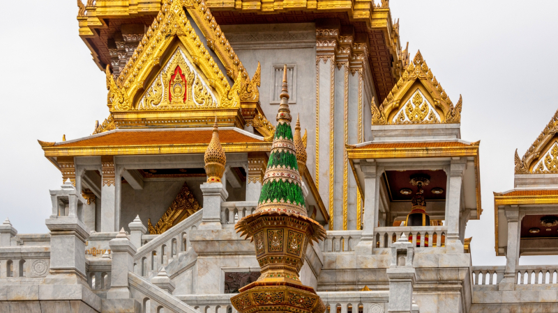 Elegant Exterior Of Wat Traimit