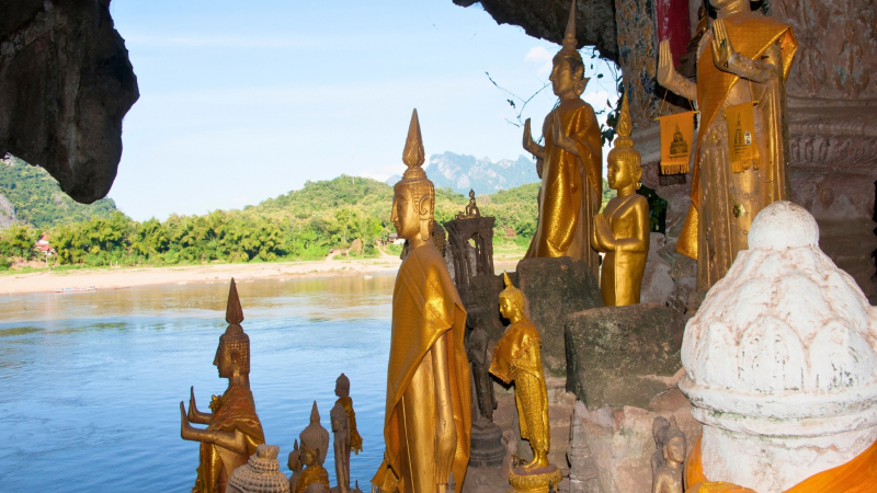 Countless Buddha Statues Inside Pak Ou Caves