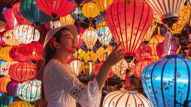 Colorful Lantern Street In Hoi An
