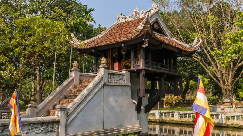 One Pillar Pagoda Looks Like A Lotus Blossom