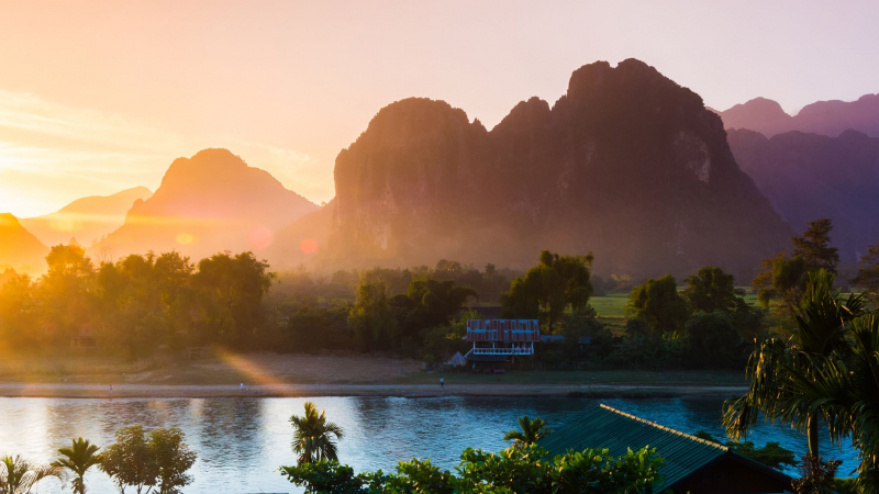 Day 14 The Tranquil Nam Song River In Vang Vieng