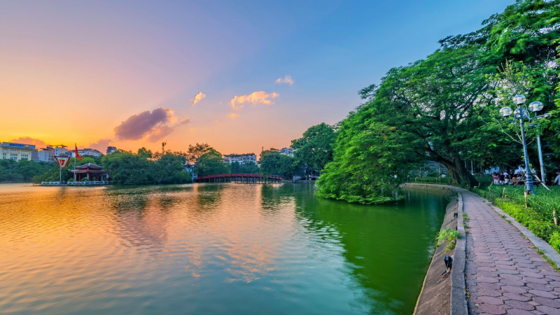 Hoan Kiem Lake In Hanoi Is Well Known For Its Tranquil Beauty