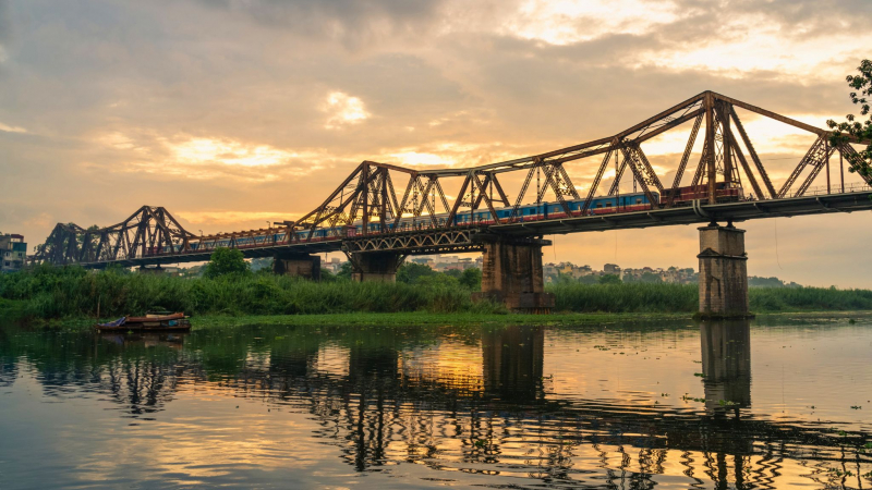 The Long Bien Bridge Is A Historic Landmark In Hanoi