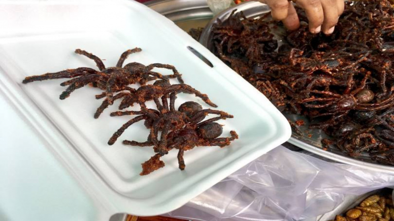 A Signature Regional Snack Of Combodia Fried Spider