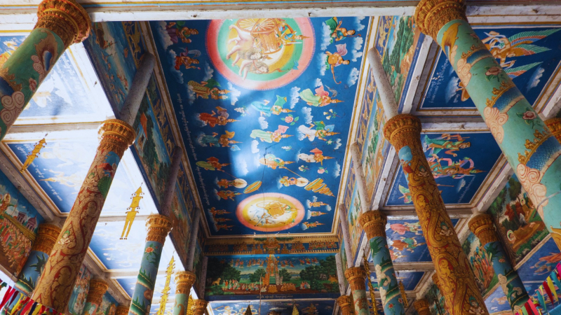 Eye-catching Interior Pattern Of The Nokor Bachey Pagoda