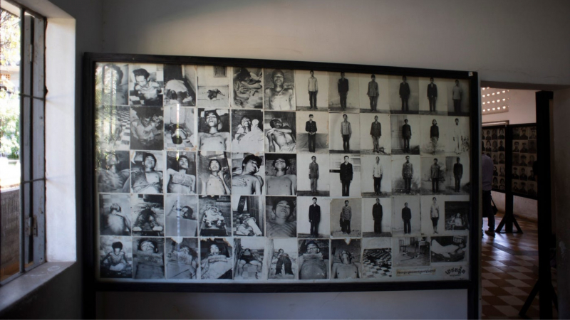 Photographs Of Prisoners At Tuol Sleng Genocide Museum