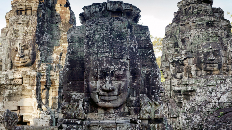 The Uniqueness Of Bayon Temple Comes From The Massive Stone Face Carvings