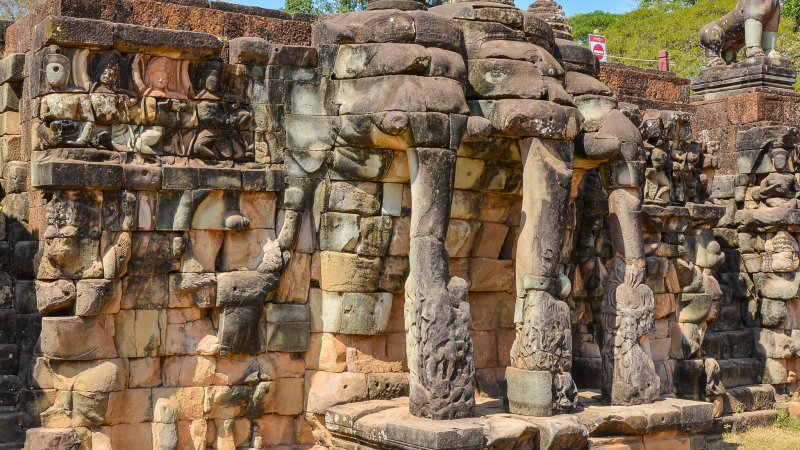Elephant Carvings At Terrace Of The Elephants