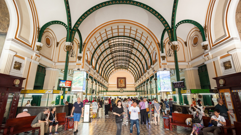 Inside Of Ho Chi Minh Old Post Office