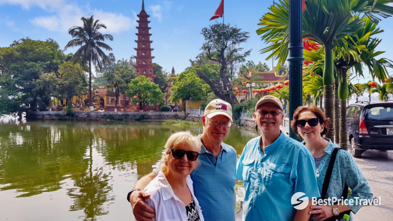 Day 2 Tourists Taking Picture Outside Of The Tran Quoc Pagoda