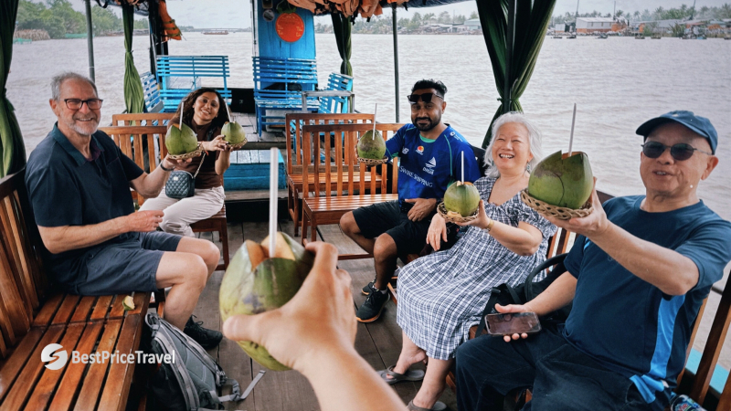 Day 8 Refreshment With Fresh Mekong Coconut