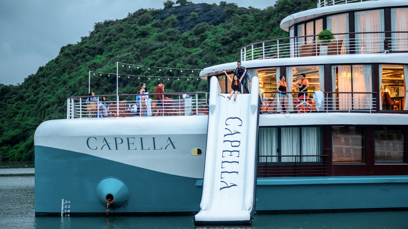 Unique waterslide from luxury Capella