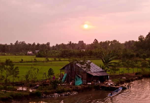 Sun Set in Mekong Delta
