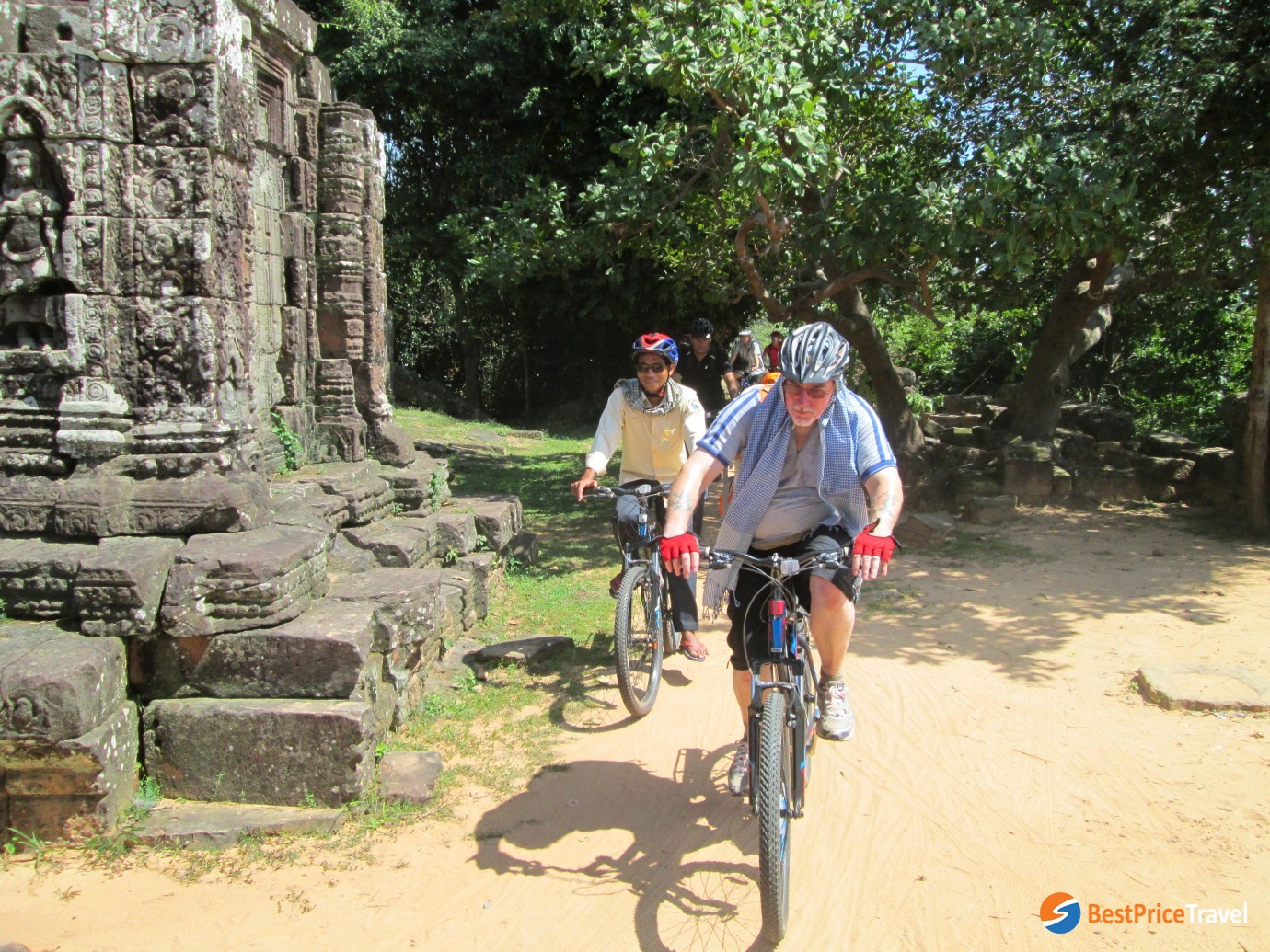 Biking to visit temples
