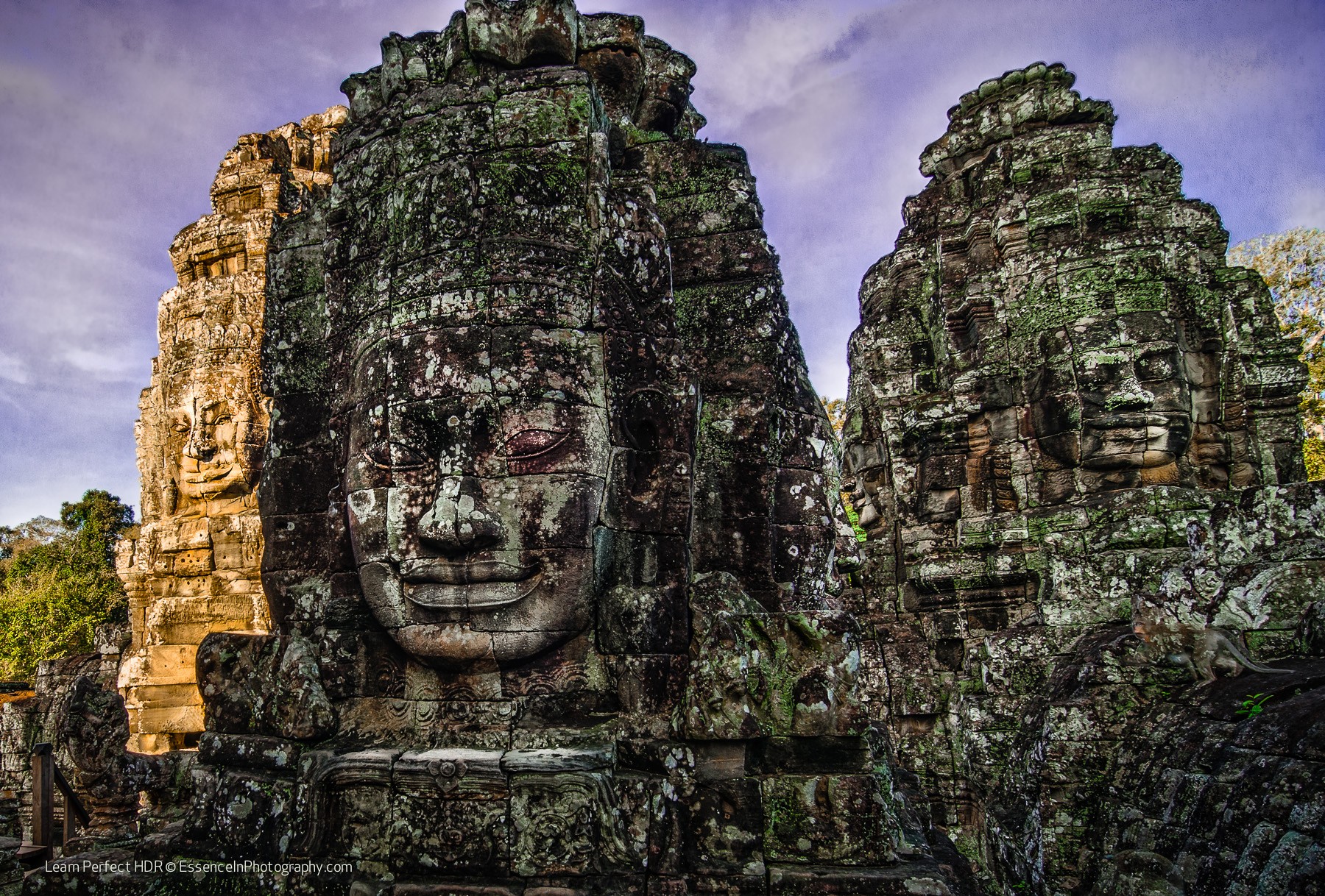 Buddha Face Carvings In Stone At Bayon Temple