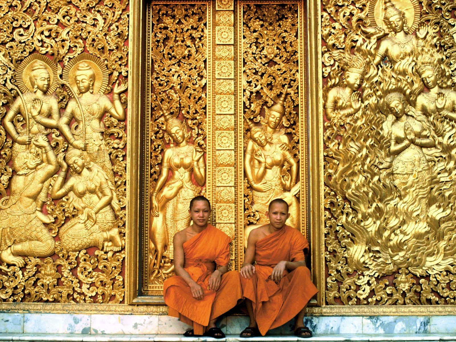 Doors Of Wat Aham Temple, Luang Prabang, Laos