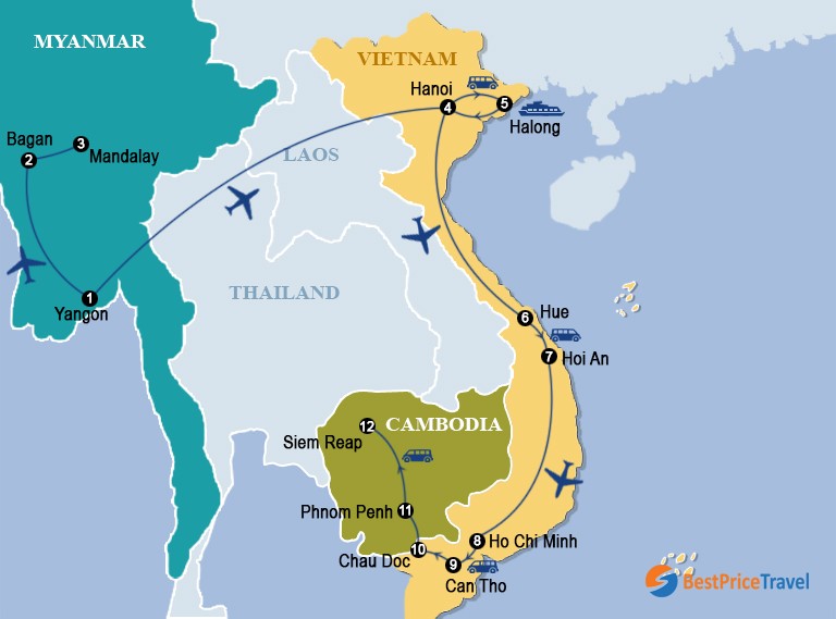 Highlights Of Myanmar, Vietnam & Cambodia 21 Days