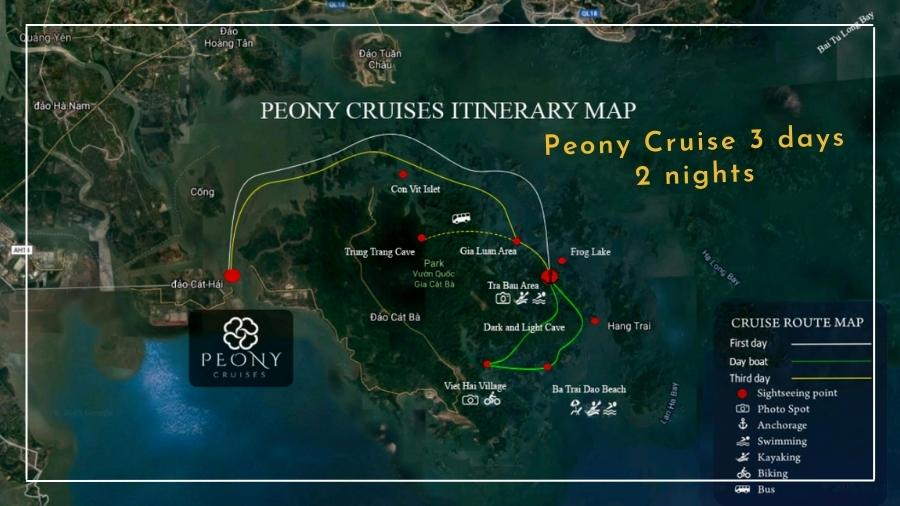 Peony Cruise 3 Days 2 Nights Maps