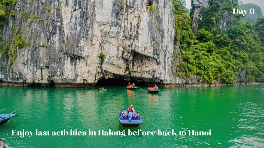 Do Kayaking or Rowing boat in Halong before back to Hanoi