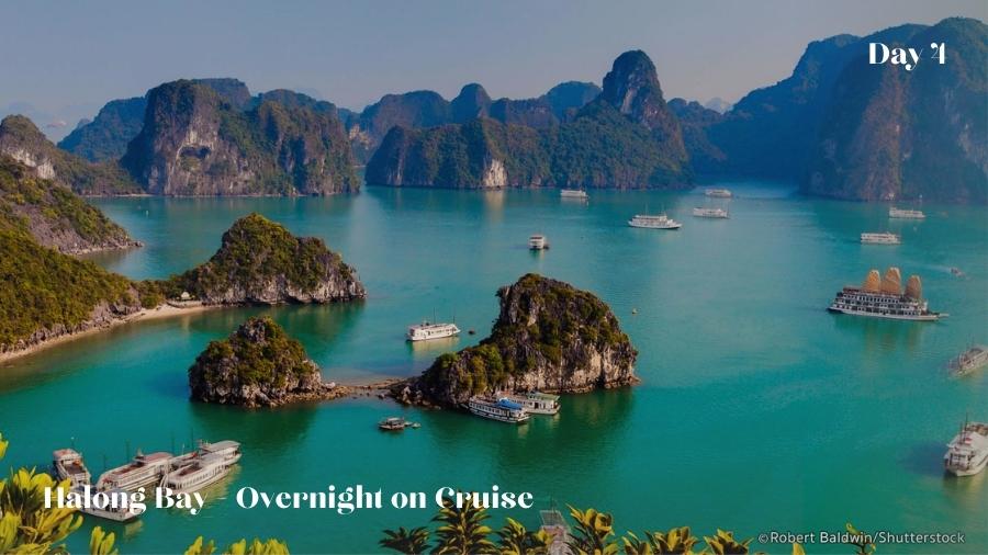 Overnight on a cruise  in Halong Bay