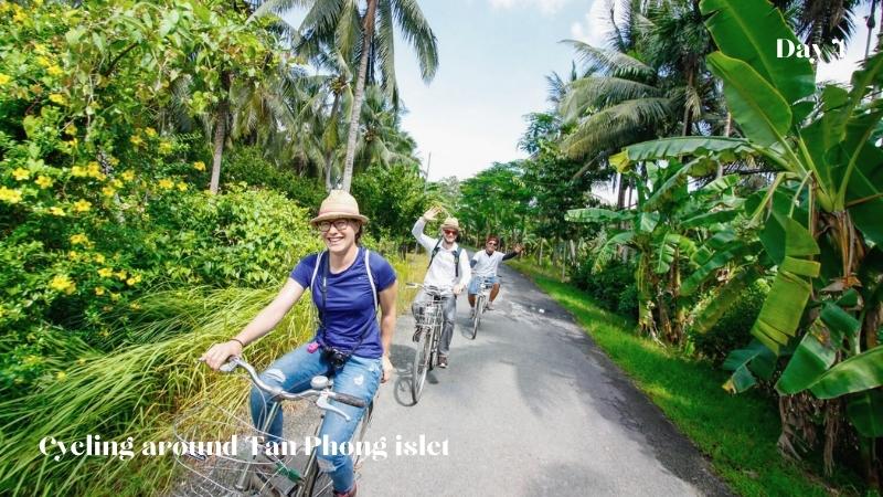 Cycling around Tan Phong Island