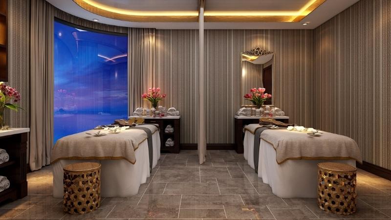 Spa room for relaxing and see the sunset of Ha Long Bay