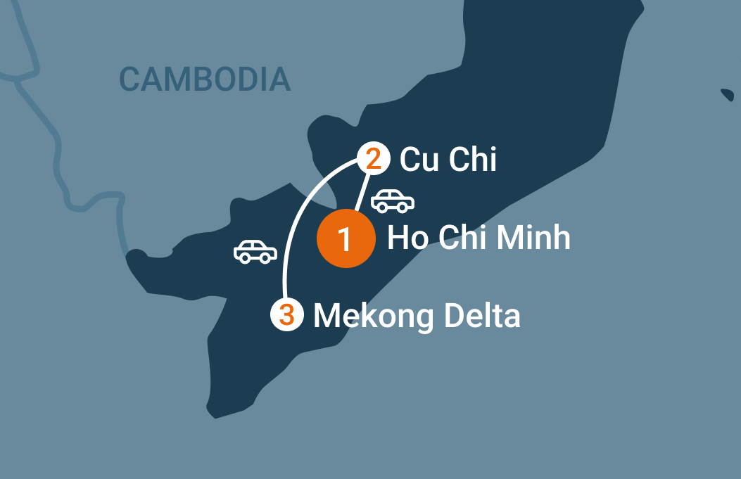 South Vietnam 5 Days Tour Map