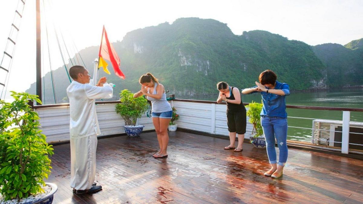 Exciting Tai Chi Class On Cruise