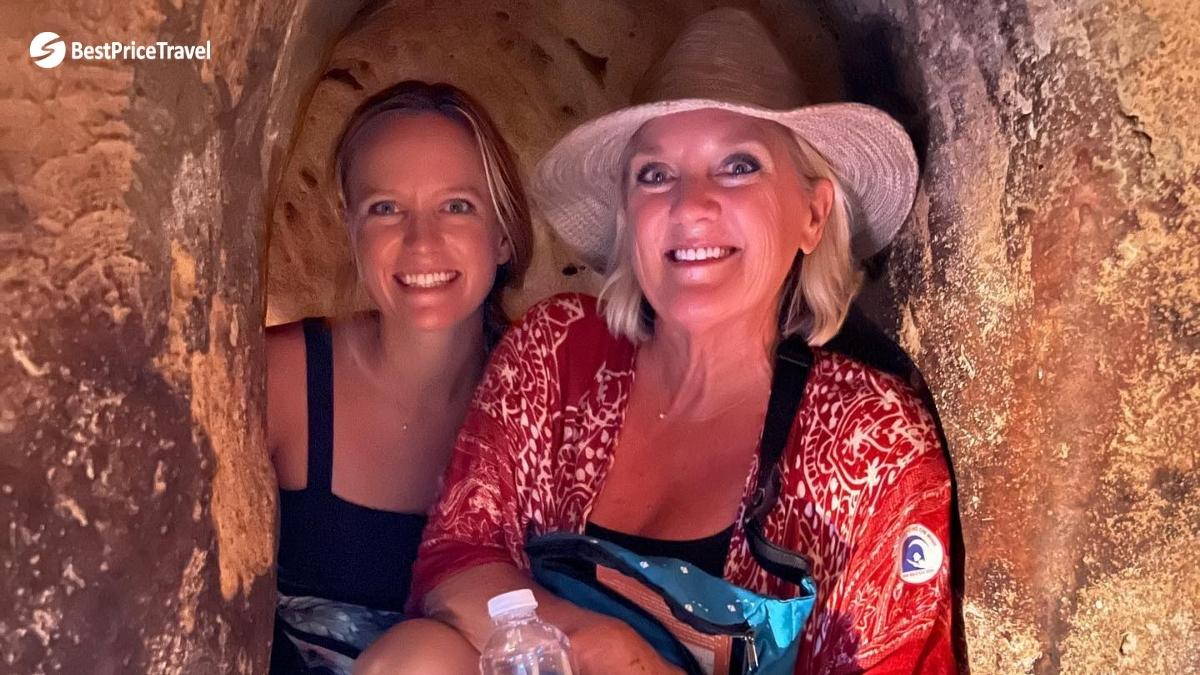 Day 2 Two Friends Happy With Cu Chi Tunnel Experience