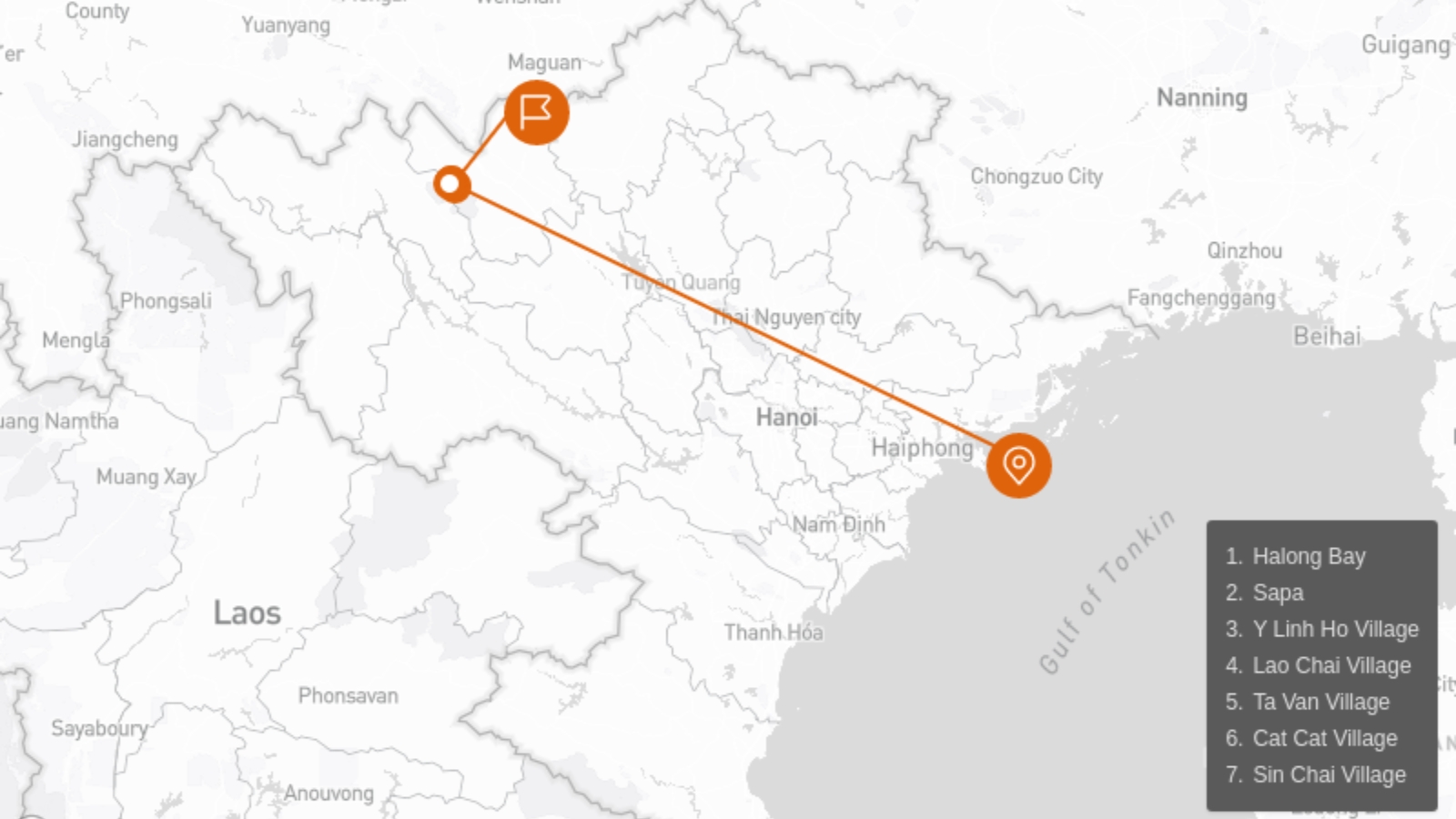 A Glimpse Of Halong & Sapa 3 Days Route Map