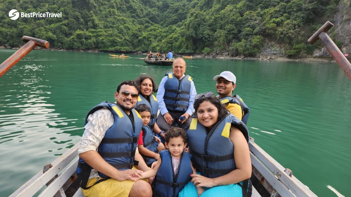 An Indian Family Enjoy Cruising A Boat