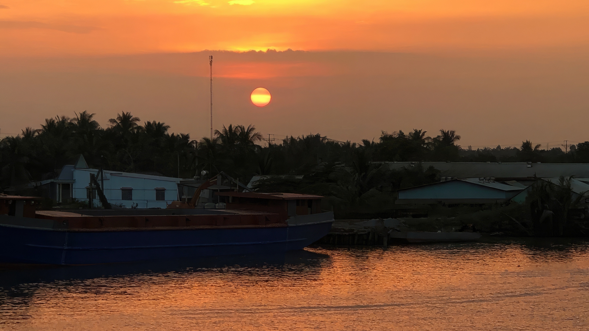 Romantic Mekong River in sunset